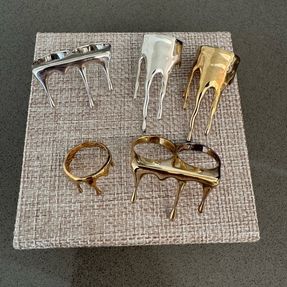 Drip Collection Gold and Silver Rings